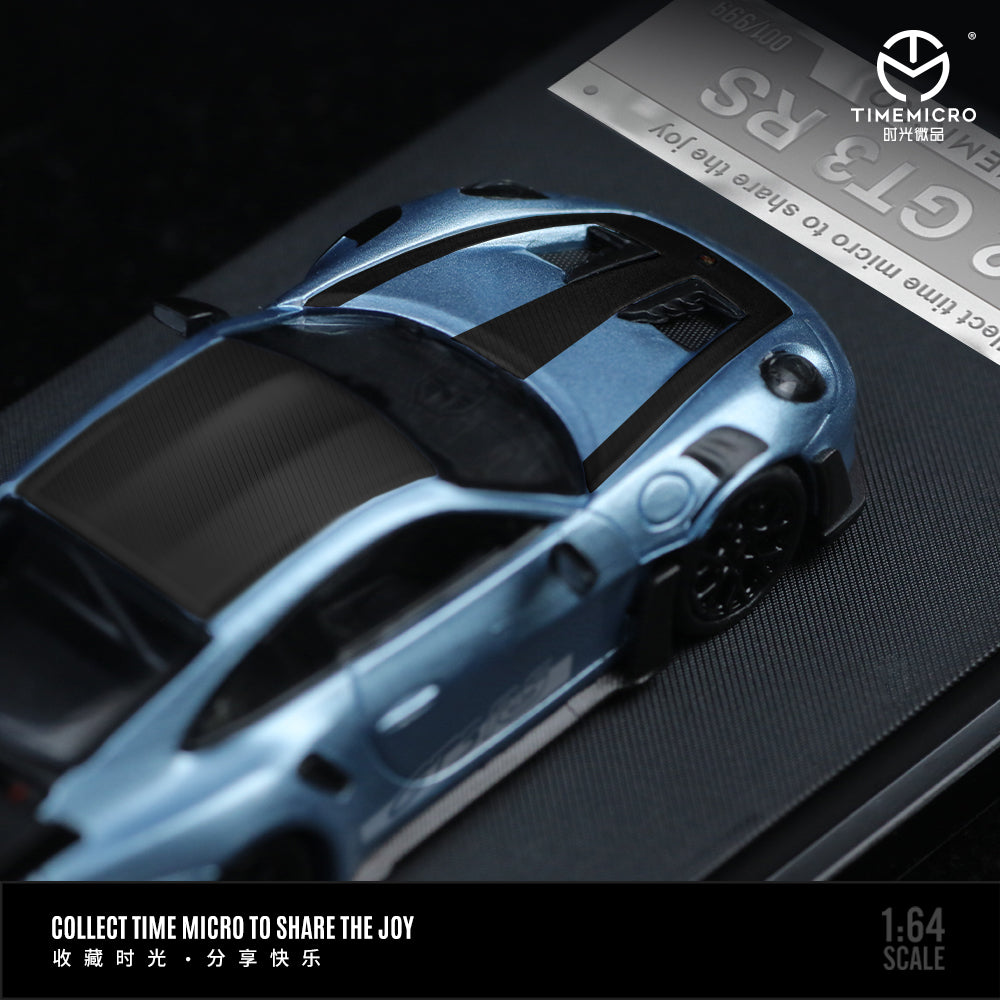 PRE ORDER TimeMicro 1:64 / Porsche 992 GT3 RS Glaciar Blue Regular