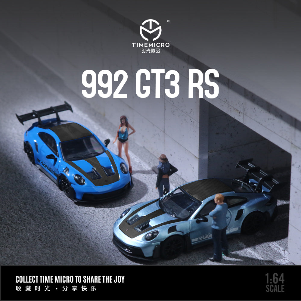 PRE ORDER TimeMicro 1:64 / Porsche 992 GT3 RS Glacier Blue con Figura
