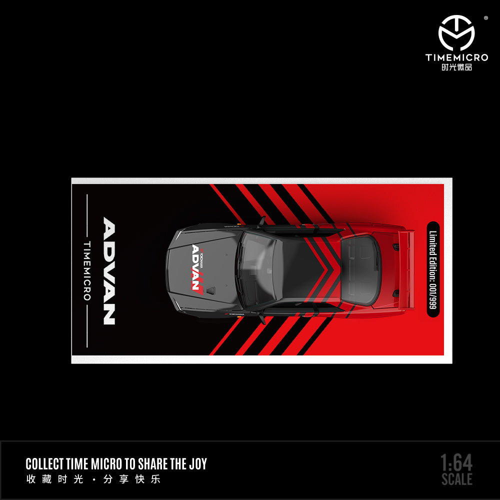 PRE ORDER TimeMicro 1:64 / Nissan Skyline GTR34 ADVAN Livery w Figure