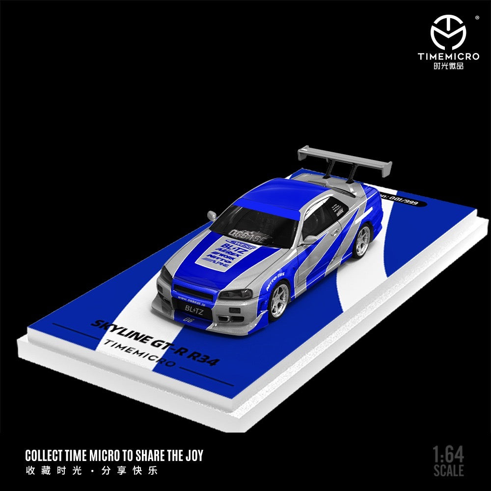 PRE ORDER TimeMicro 1:64 / Nissan Skyline GT-R R34 NFS Most Wanted