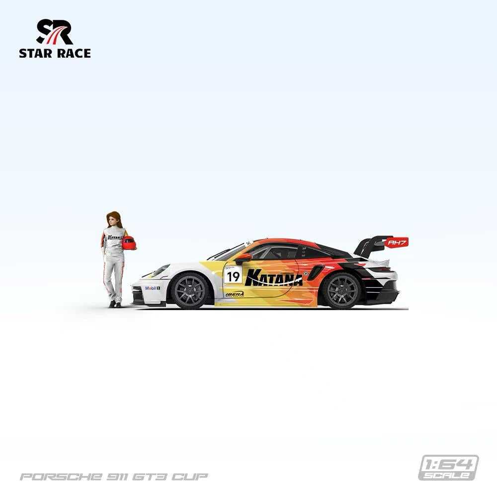 PRE ORDER StarRace 1:64 / Porsche 911 GT3 Cup Katana w Figure