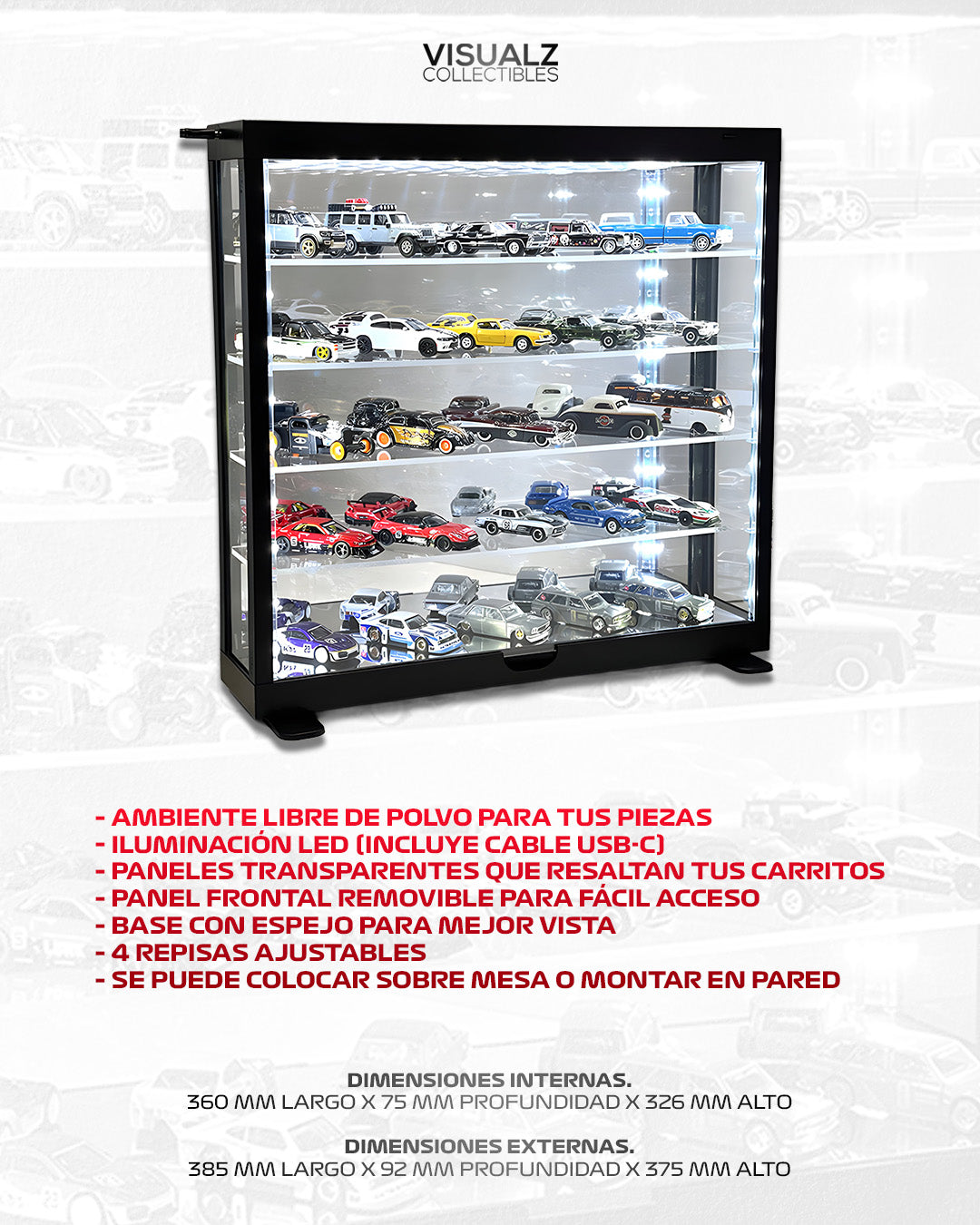 Showcase 1:64 / Exhibidor de 5 pisos con luz LED – MiJo Exclusives