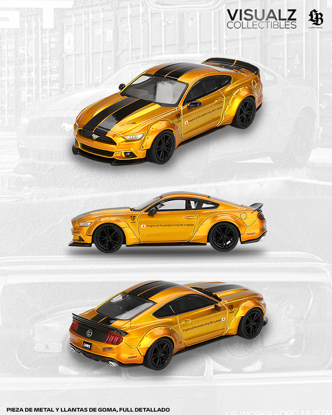 MiniGT 1:64 / Ford Mustang GT LBWK Gold