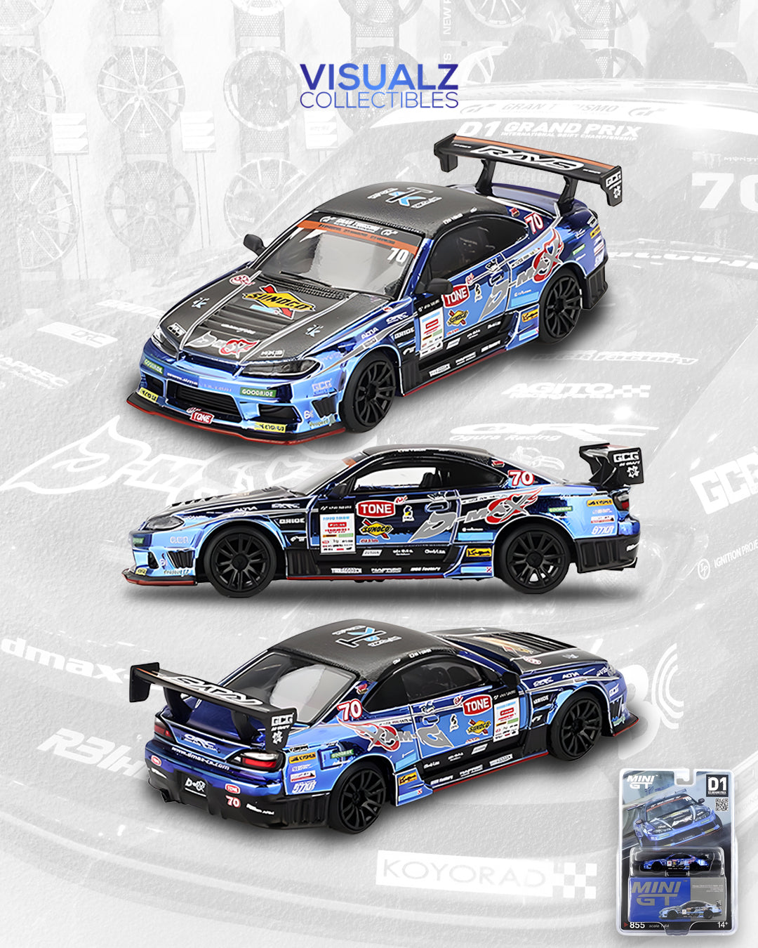 MiniGT 1:64 / Nissan Silvia S15 DMAX Grand Prix Japan Exclusive