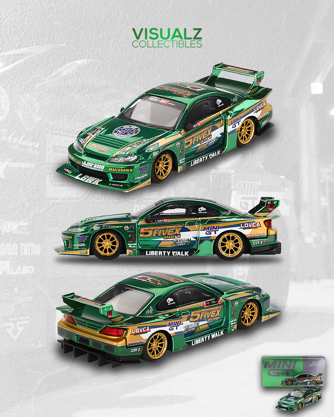 MiniGT 1:64 / Nissan Silvia S15 LBWK Fausto Racing