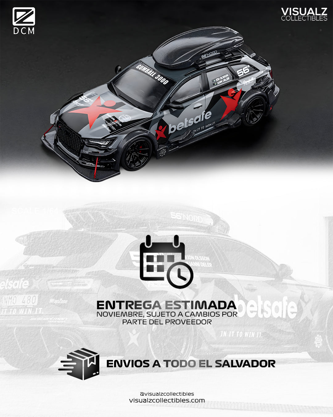 PRE ORDER DCM 1:64 / Audi RS6 C7 DTM Betsafe Gumball 3000