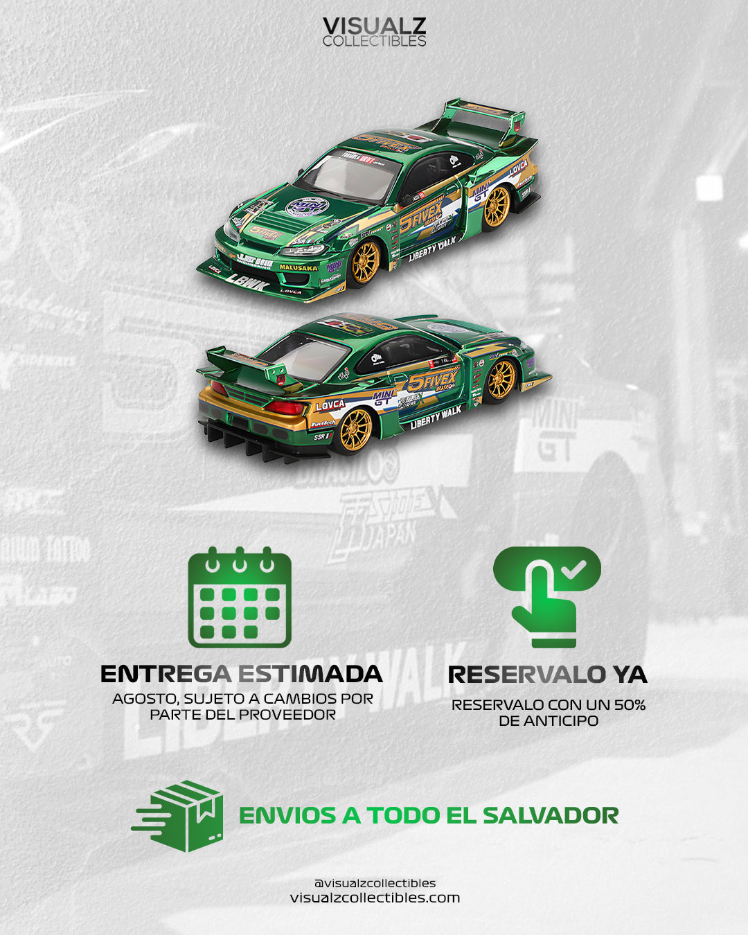 MiniGT 1:64 / Nissan Silvia S15 LBWK Fausto Racing