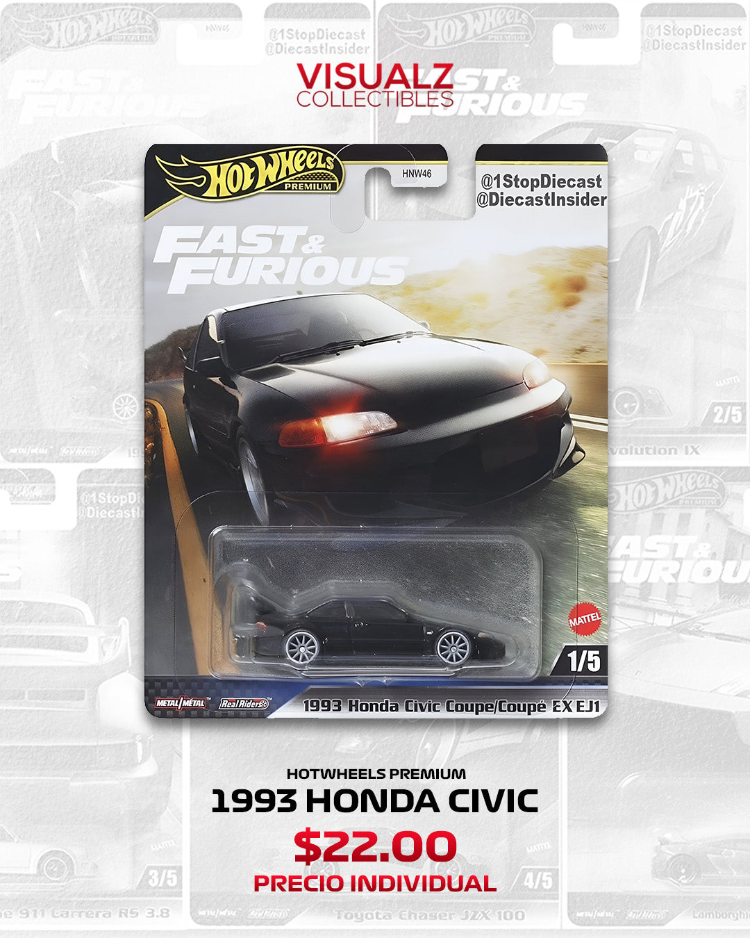 PRE ORDER HotWheels Premium - Set de Rápidos y Furiosos