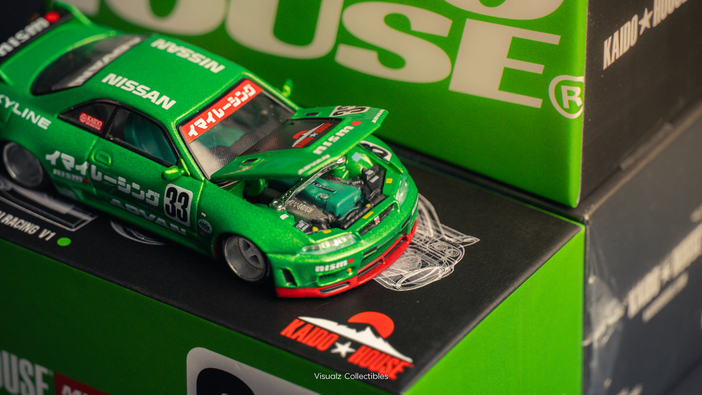 KaidoHouse x MiniGT 1:64 / Nissan Skyline R33 Imai Racing Green