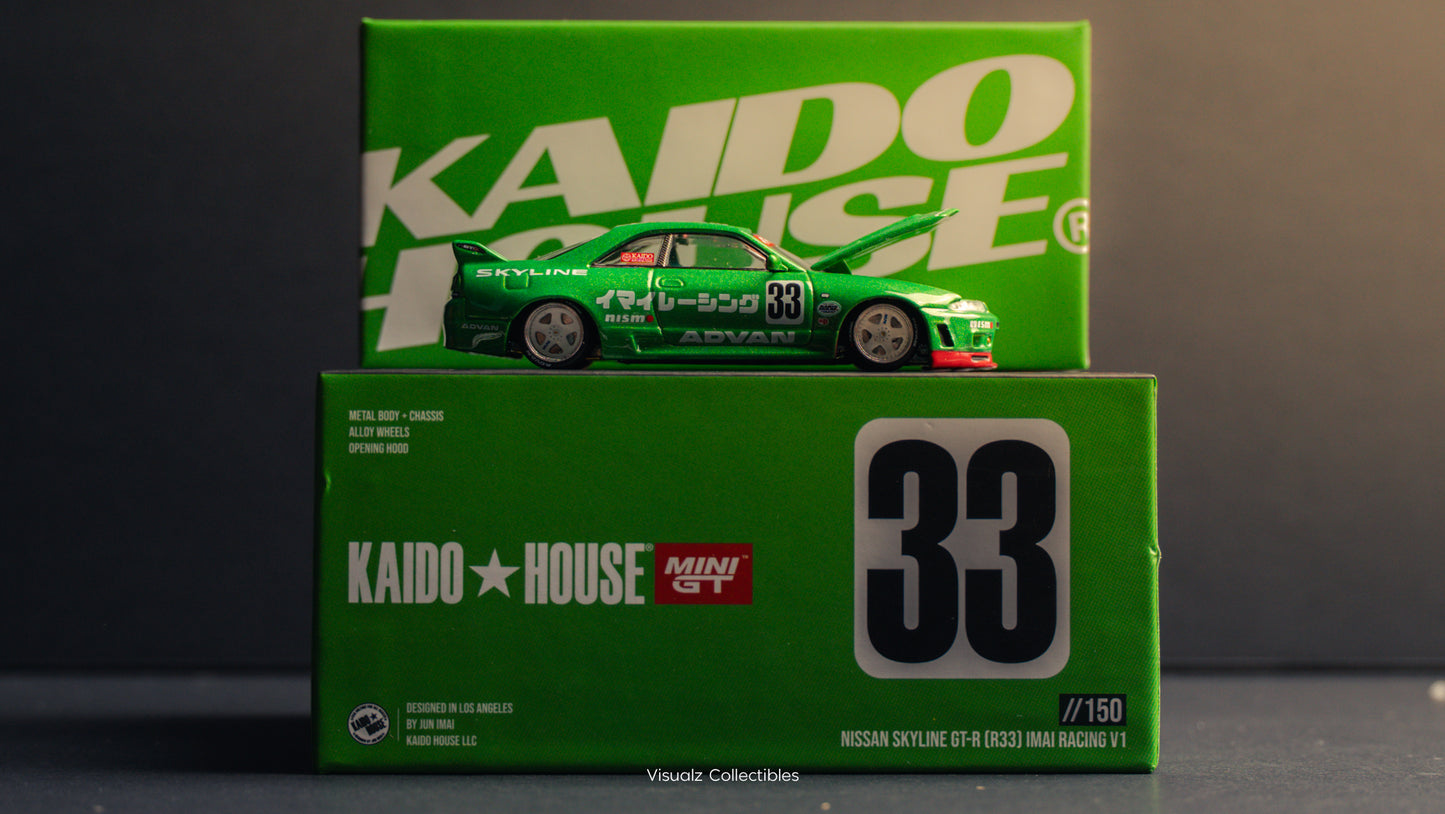 KaidoHouse x MiniGT 1:64 / Nissan Skyline R33 Imai Racing Green