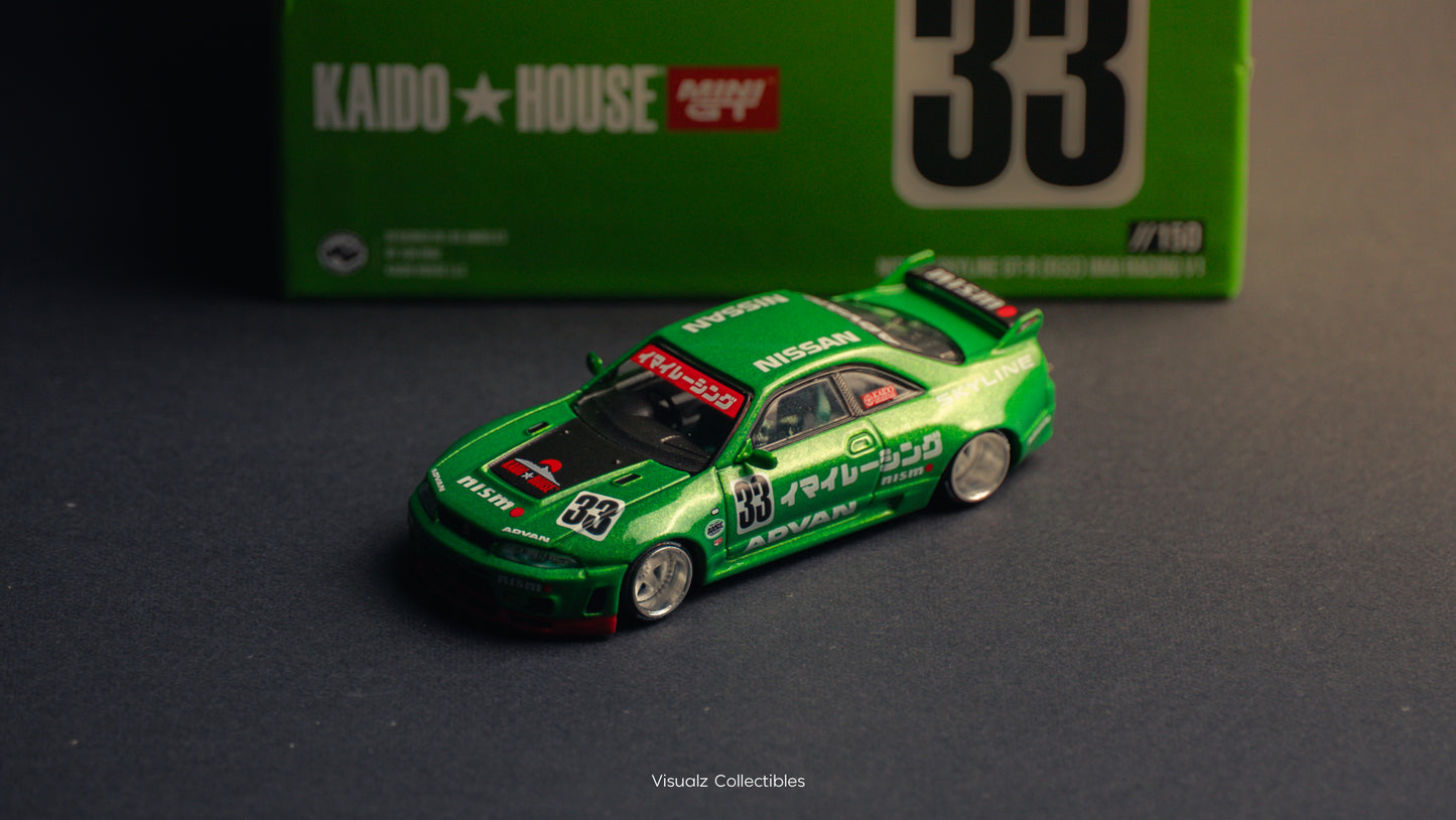 KaidoHouse x MiniGT 1:64 / Nissan Skyline R33 Imai Racing Green