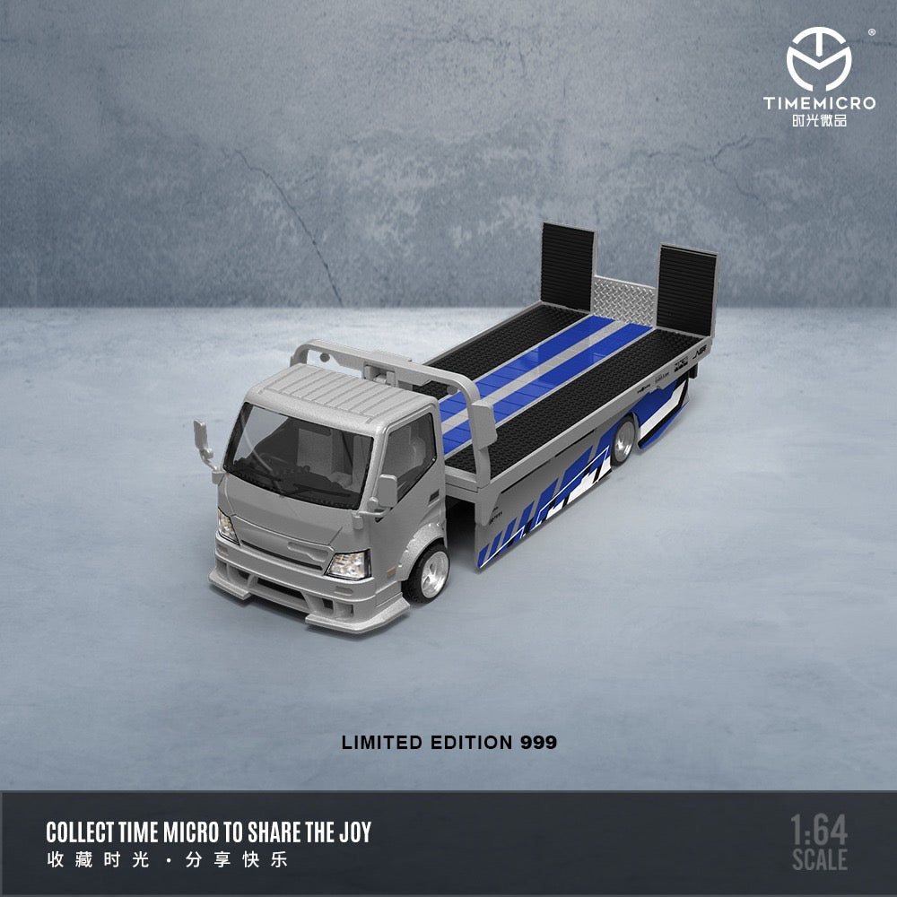 TimeMicro 1/64 - H300 Flatbed Transport Trailer SET Rápidos y Furiosos Silver Blue
