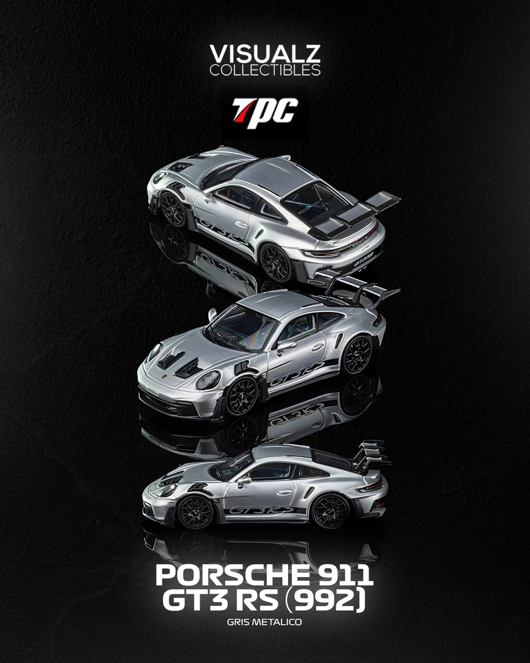 PRE ORDER TPC 1:64 / Porsche 911 GT3 RS (992) Gris Metalico