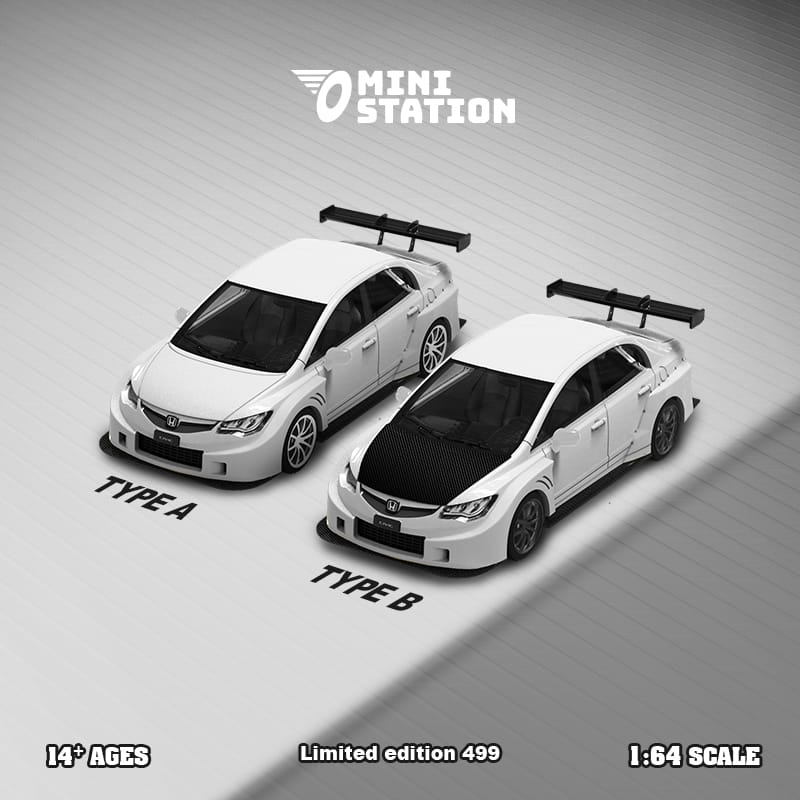 MiniStation 1:64 / Honda Civic FD2 White Widebody