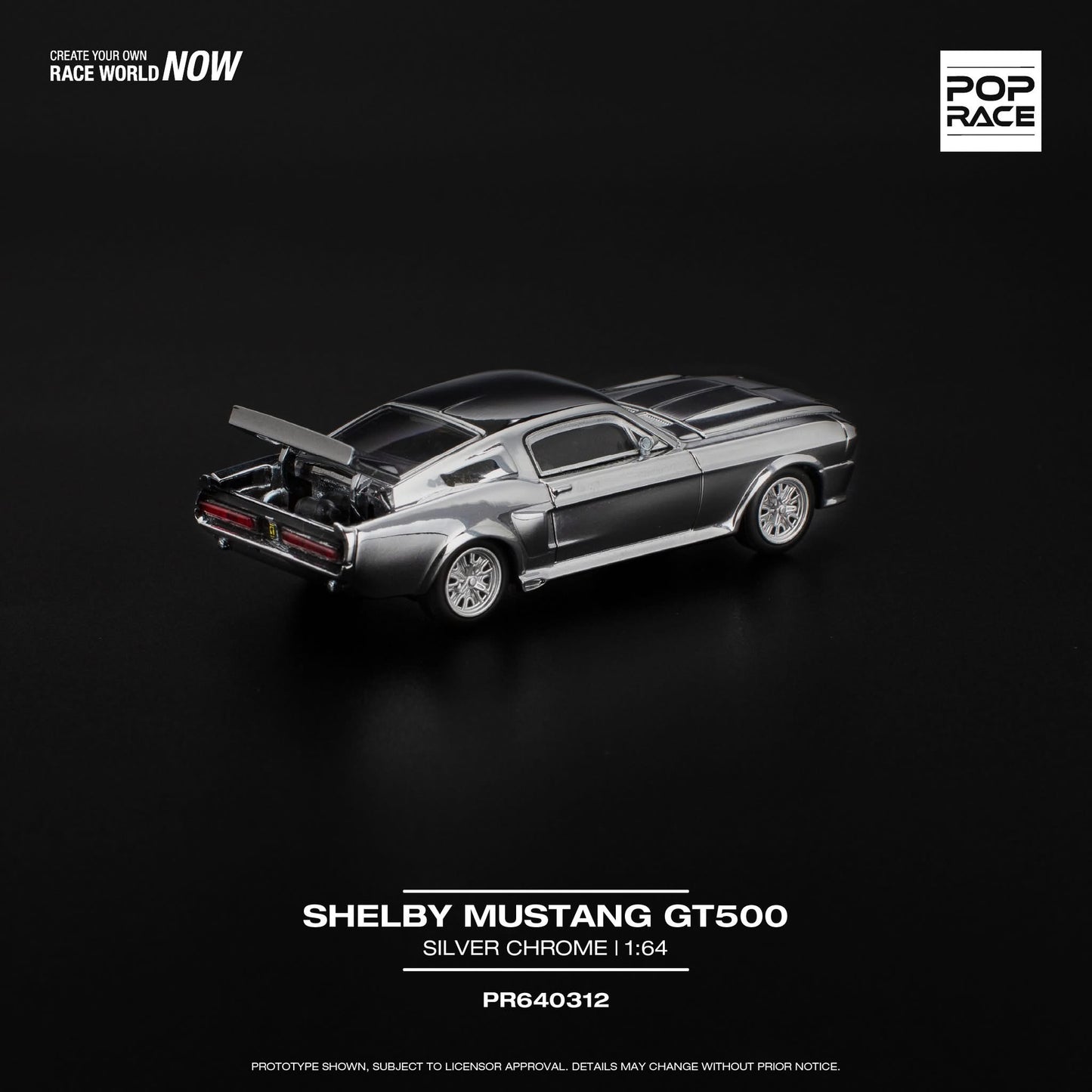 PRE ORDER PopRace 1:64 / Shelby Mustang GT500 Cromado