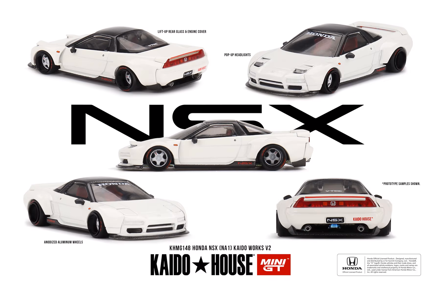KaidoHouse x MiniGT 1:64 / Honda NSX NA1 Kaido Works V2 Blanco
