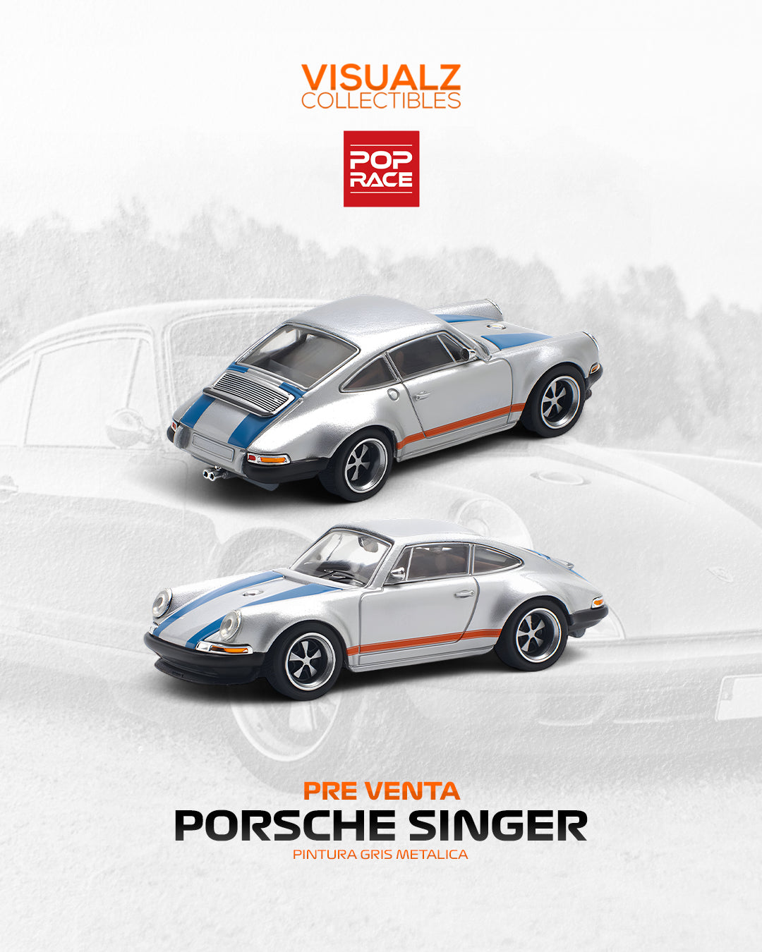 PRE ORDEN PopRace 1:64 / Porsche Singer