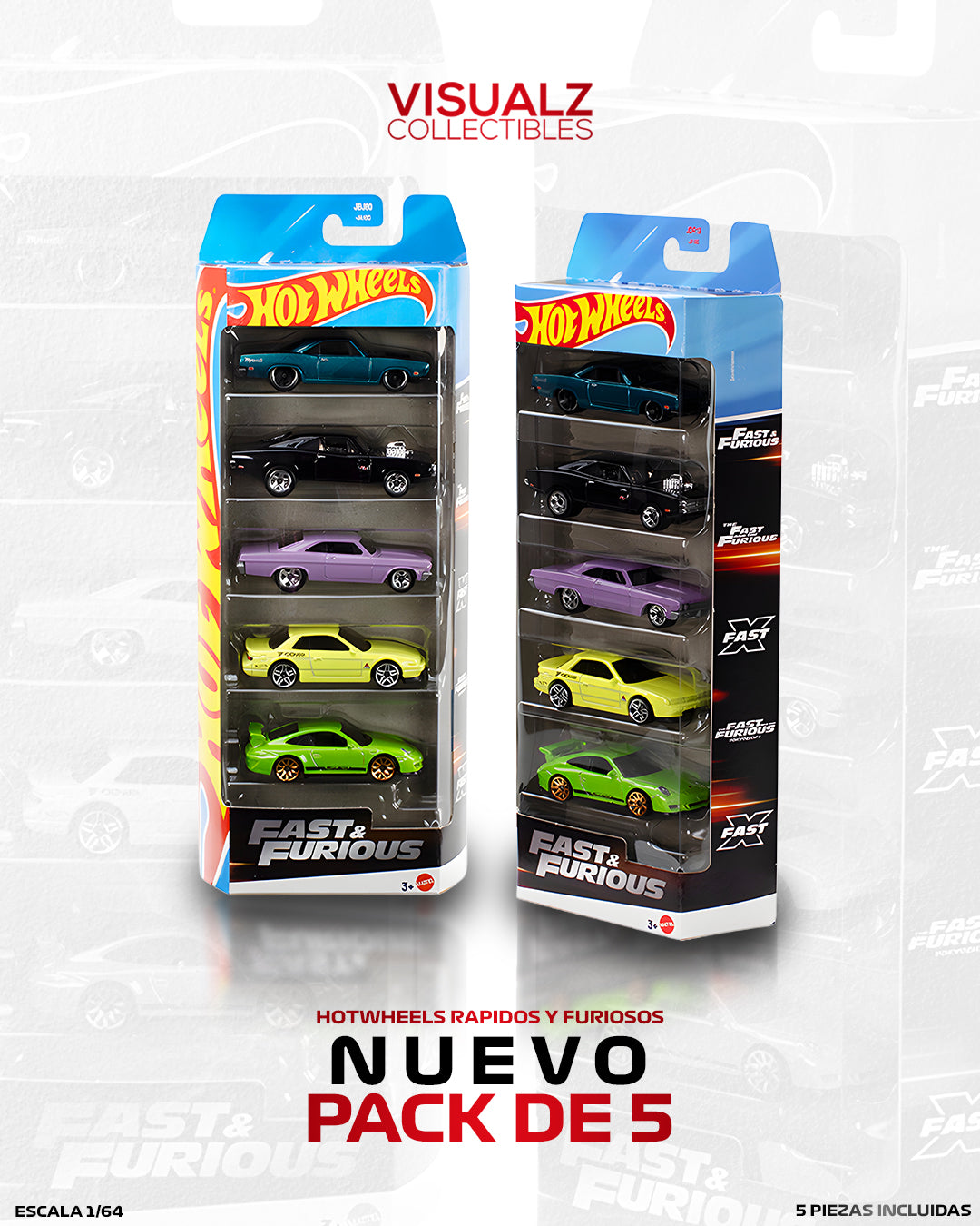 PRE ORDER HotWheels - Pack de 5 Rapidos y Furiosos