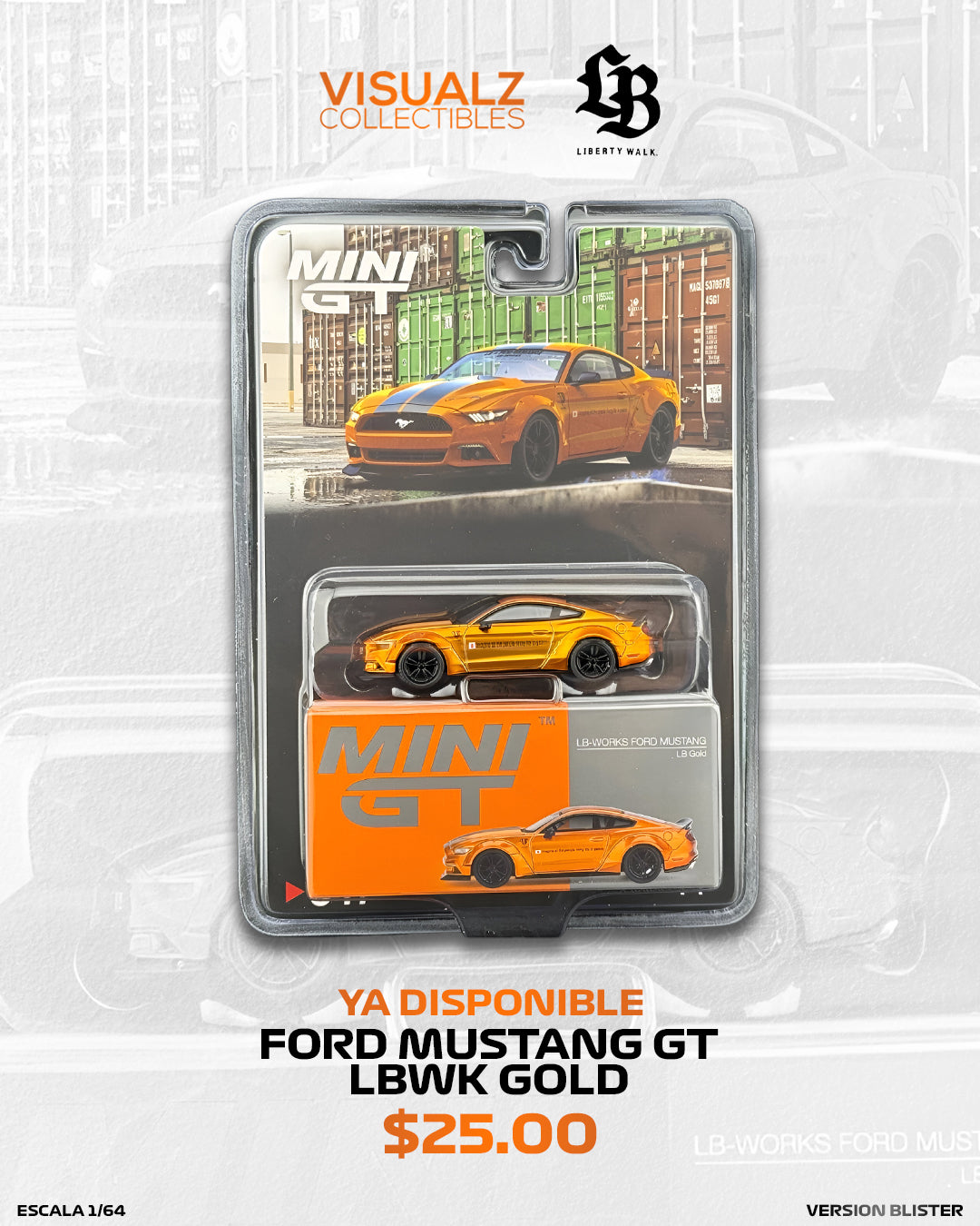 MiniGT 1:64 / Ford Mustang GT LBWK Gold