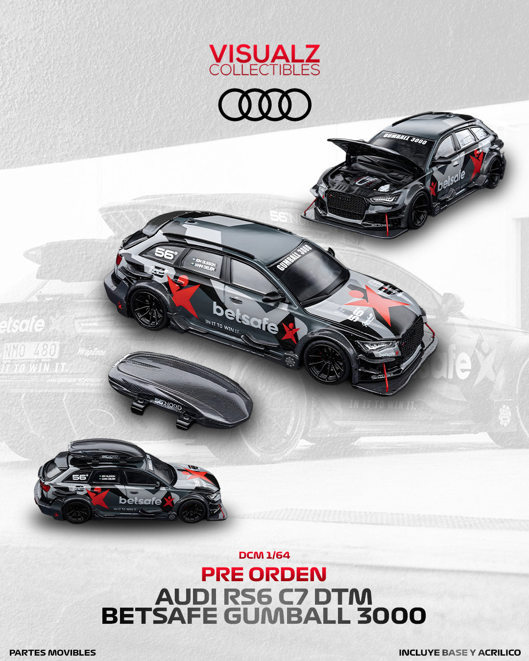 PRE ORDER DCM 1:64 / Audi RS6 C7 DTM Betsafe Gumball 3000