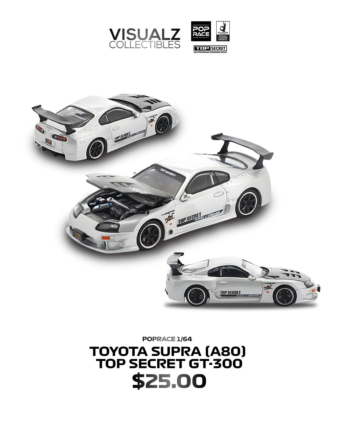 PRE ORDEN PopRace 1:64 / Toyota Supra GT300 Top Secret