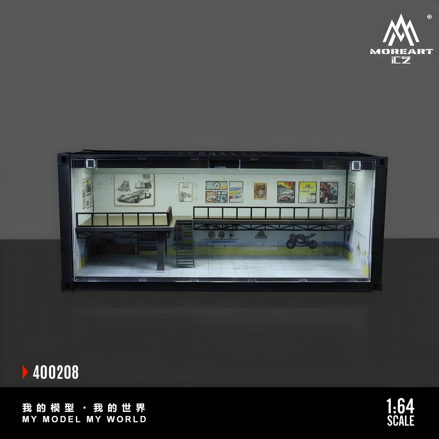 MoreArt 1/64 - Escenario de Garage con luz