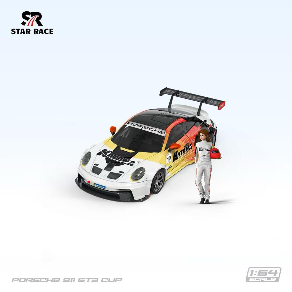 PRE ORDER StarRace 1:64 / Porsche 911 GT3 Cup Katana w Figure