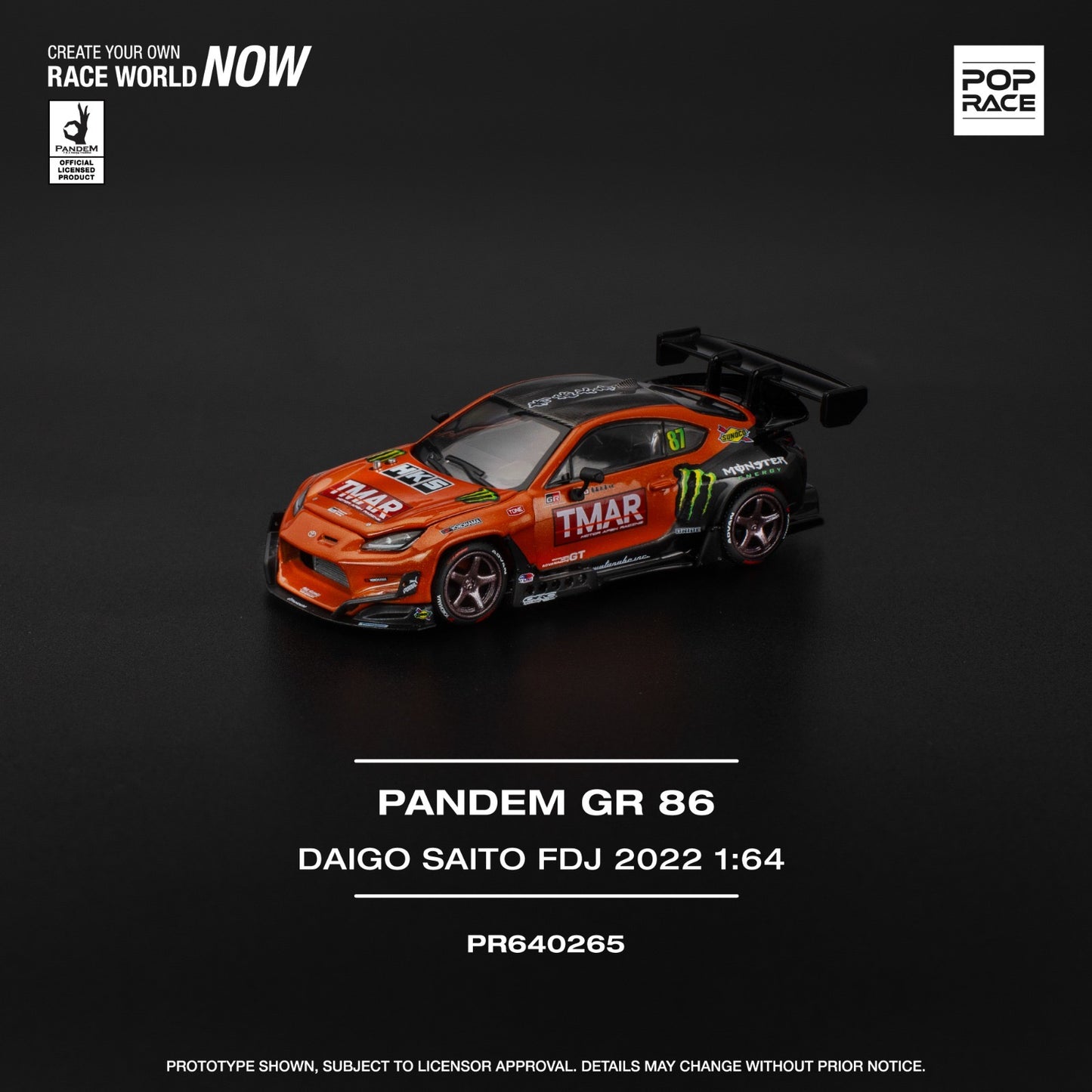 PRE ORDER PopRace 1:64 / Pandem GR86 Daigo Saito FDJ 2022
