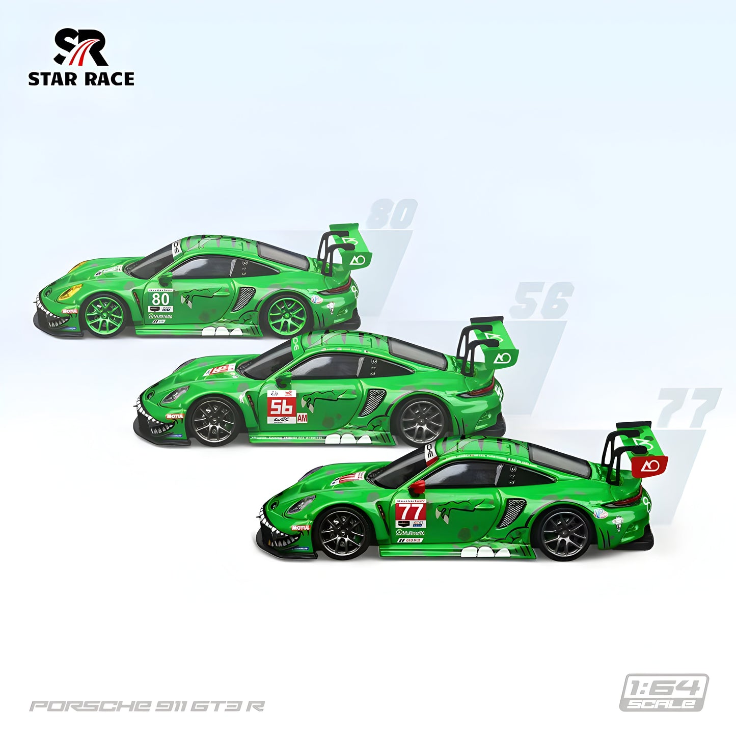 StarRace 1:64 / Full 3 Set Porsche 911 Tyrannosaurus Rexy