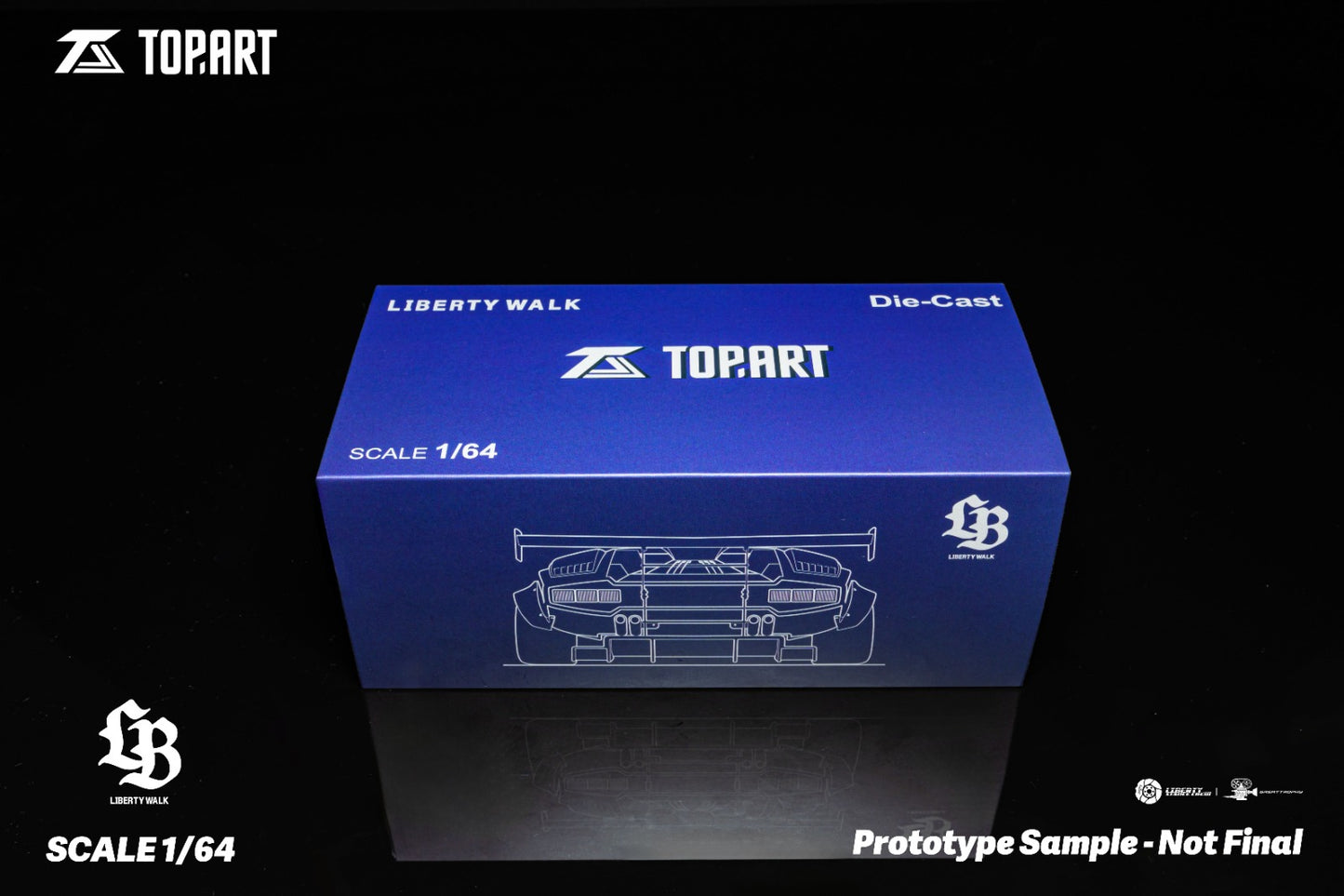 PRE ORDER TopArt 1:64 / Lamborghini Countach LBWK Negro Producto con licencia oficial de LibertyWalk