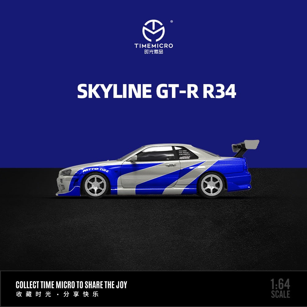 PRE ORDER TimeMicro 1:64 / Nissan Skyline GT-R R34 NFS Most Wanted