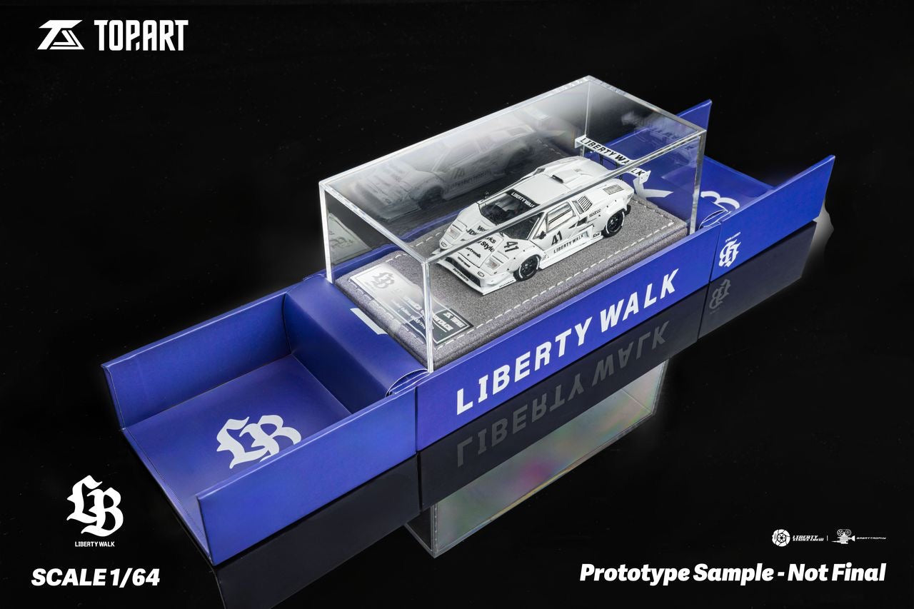 PRE ORDER TopArt 1:64 / Lamborghini Countach LBWK Blanco Producto con licencia oficial de LibertyWalk