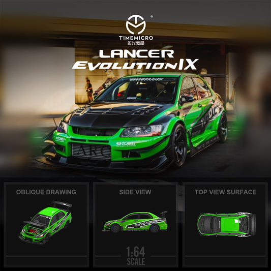 TimeMicro 1:64 / Lancer Evolution IX Green w Figure
