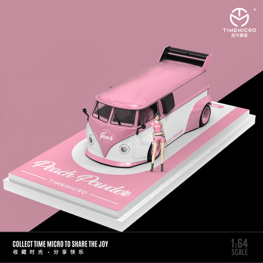 PRE ORDER TimeMicro 1:64 / Combi Volkswagen T1 Peach Pouder con Figura