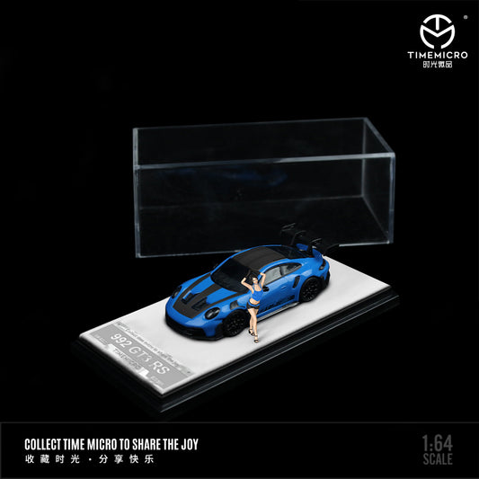 PRE ORDER TimeMicro 1:64 / Porsche 992 GT3 RS Star Blue con Figura