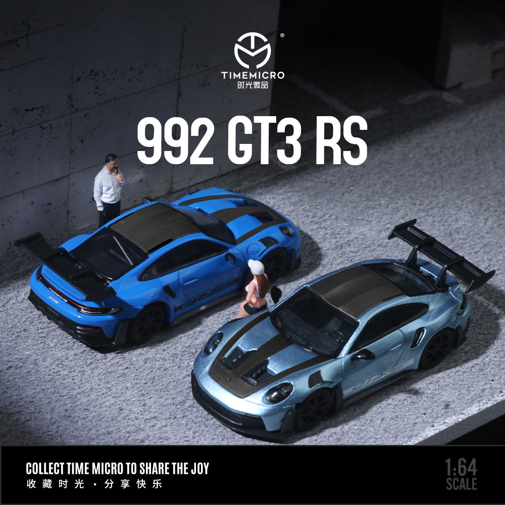 PRE ORDER TimeMicro 1:64 / Porsche 992 GT3 RS Glacier Blue con Figura