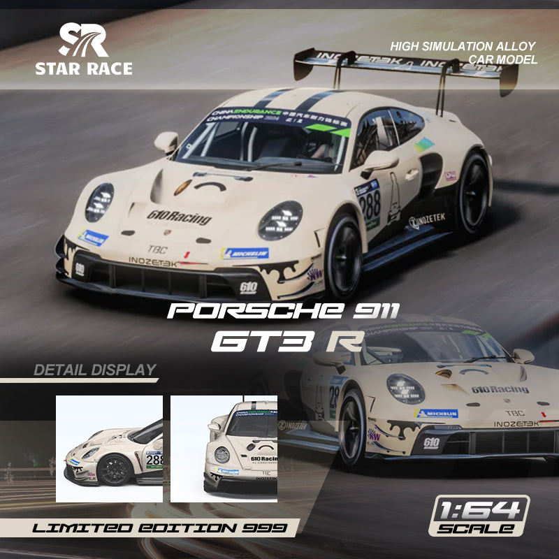 PRE ORDER StarRace 1:64 / Porsche 911 GT3 R Milk White No. 288 Racing