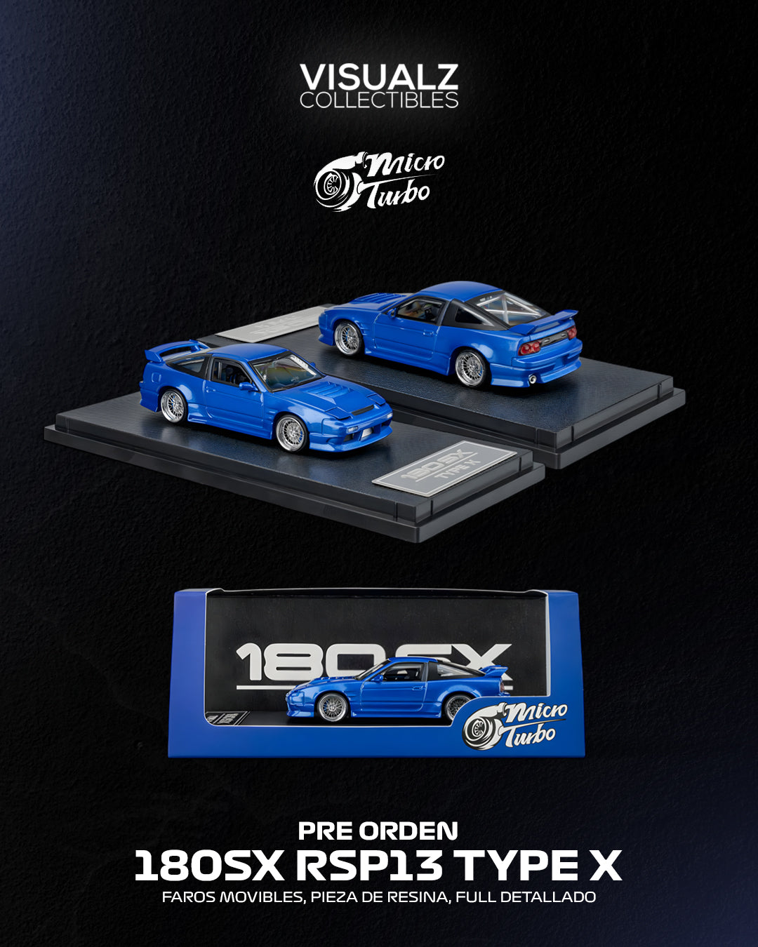 PRE ORDEN MicroTurbo 1:64 / 180SX RSP13 Type X