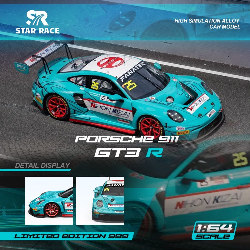 PRE ORDER StarRace 1:64 / Porsche 911 GT3 R GTO Nihon Kizai Aqua