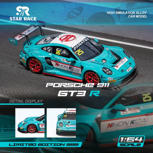 PRE ORDER StarRace 1:64 / Porsche 911 GT3 R GTO Nihon Kizai Aqua