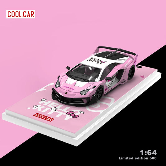 CoolCar 1/64 - Lamborghini Aventador GT EVO Edición Hello Kitty Rosa Claro Regular