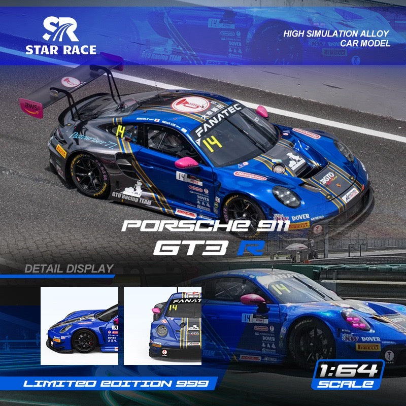 PRE ORDER StarRace 1:64 / Porsche 911 GT3 R GTO Racing Team Blue