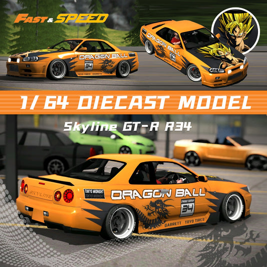 PRE ORDER FastSpeed 1/64 - Nissan Skyline R34 Dragon Ball Livery
