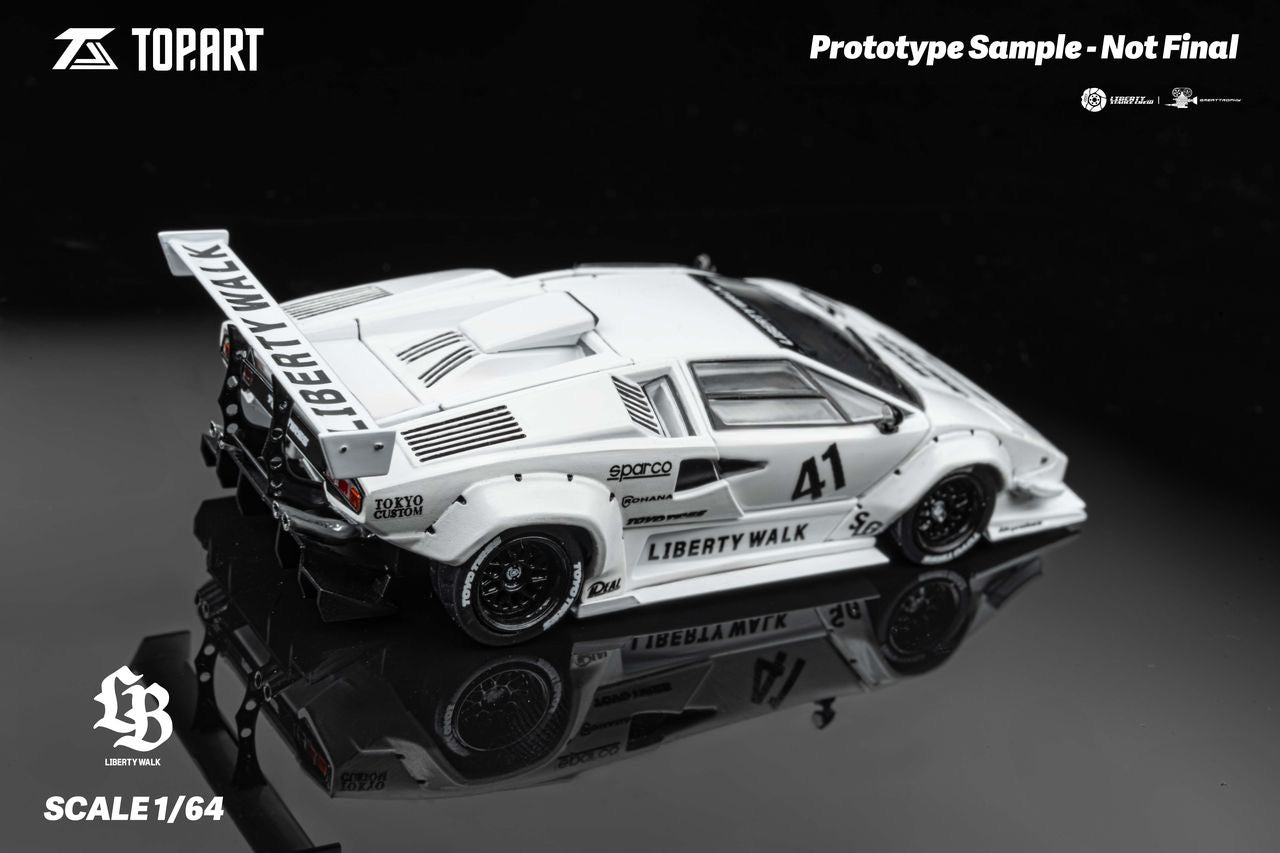 PRE ORDER TopArt 1:64 / Lamborghini Countach LBWK Blanco Producto con licencia oficial de LibertyWalk