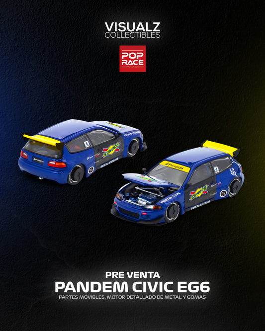 PRE ORDER PopRace 1:64 / Pandem Civic EG6