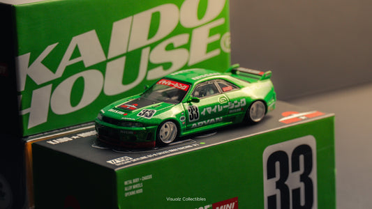 KaidoHouse x MiniGT 1:64 / Nissan Skyline R33 Imai Racing Green