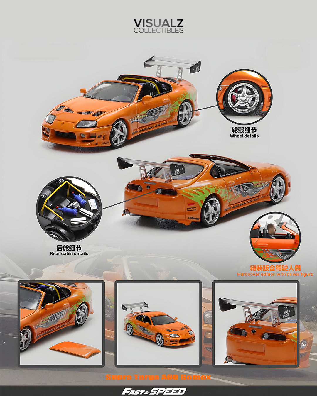 PRE ORDER FastSpeed 1:64 / Toyota Supra Tara A80 Bomex Paul Walker