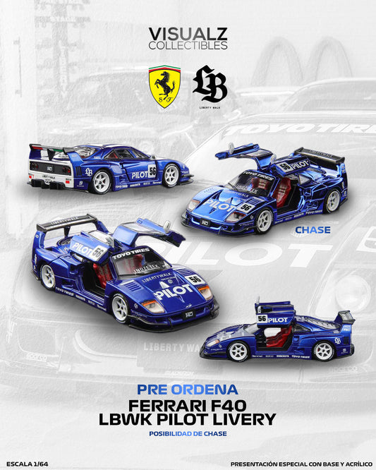 PRE ORDER DemonKing 1:64 / Ferrari F40 LBWK PILOT Livery Modificado