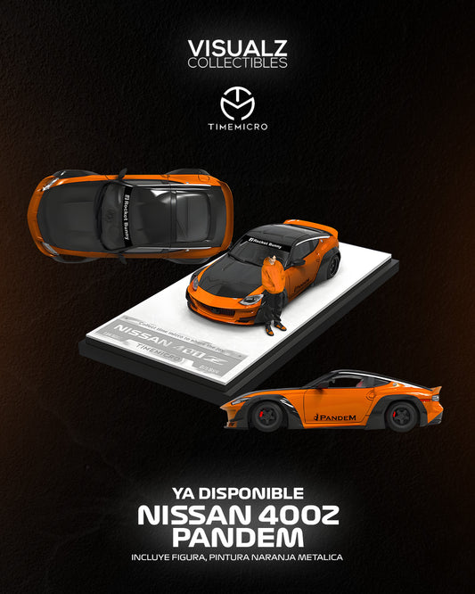 TimeMicro 1:64 / Nissan 400z Pandem Naranja con Figura