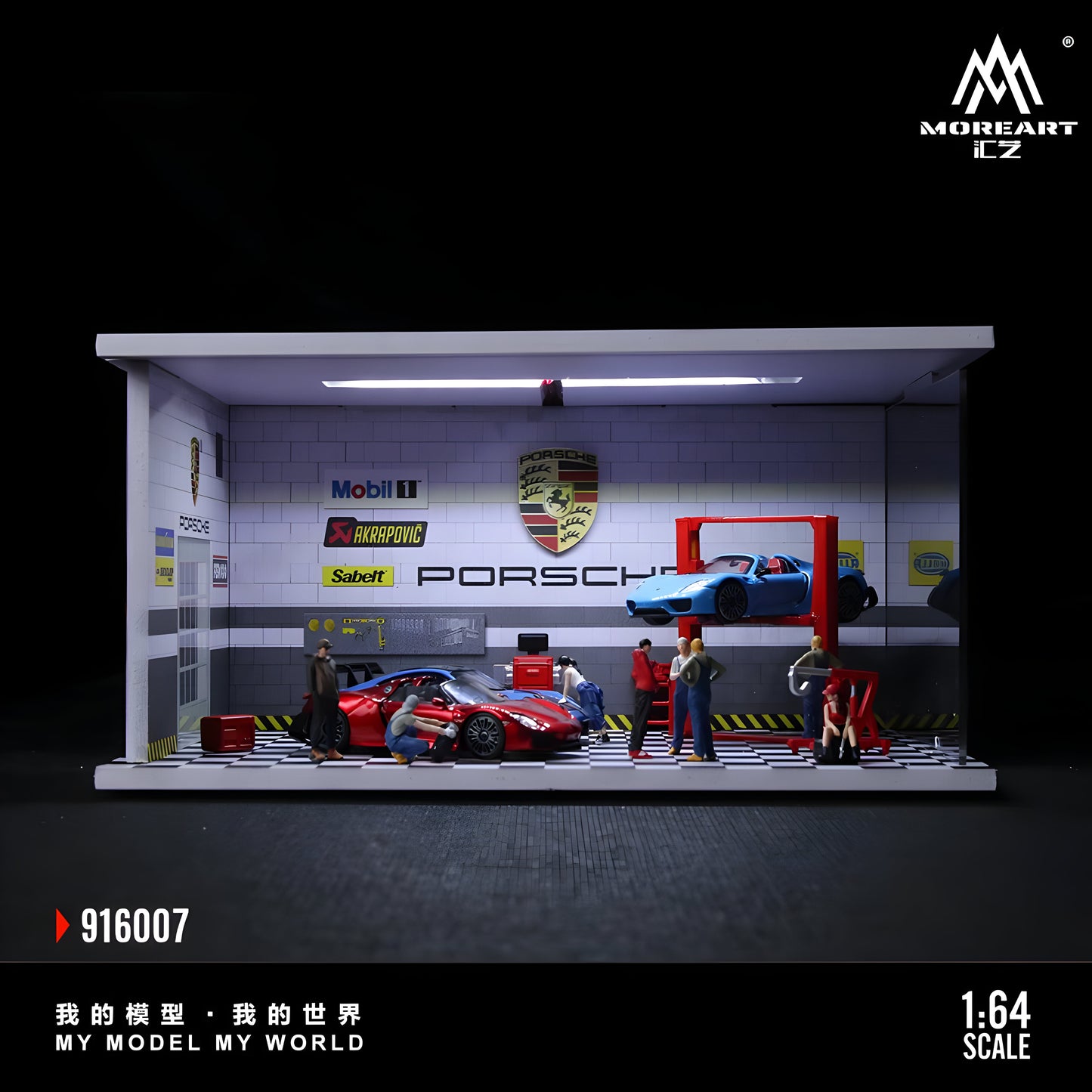 PRE ORDEN MoreArt 1:64 / Diorama Taller de Porsche
